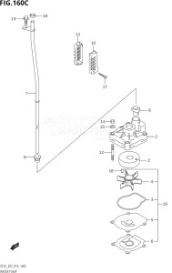 02503F-410001 (2014) 25hp E03-USA (DF25  DF25A    DF25AT    DF25ATH    DF25Q  DF25R) DF25 drawing WATER PUMP (DF25Q:E03)