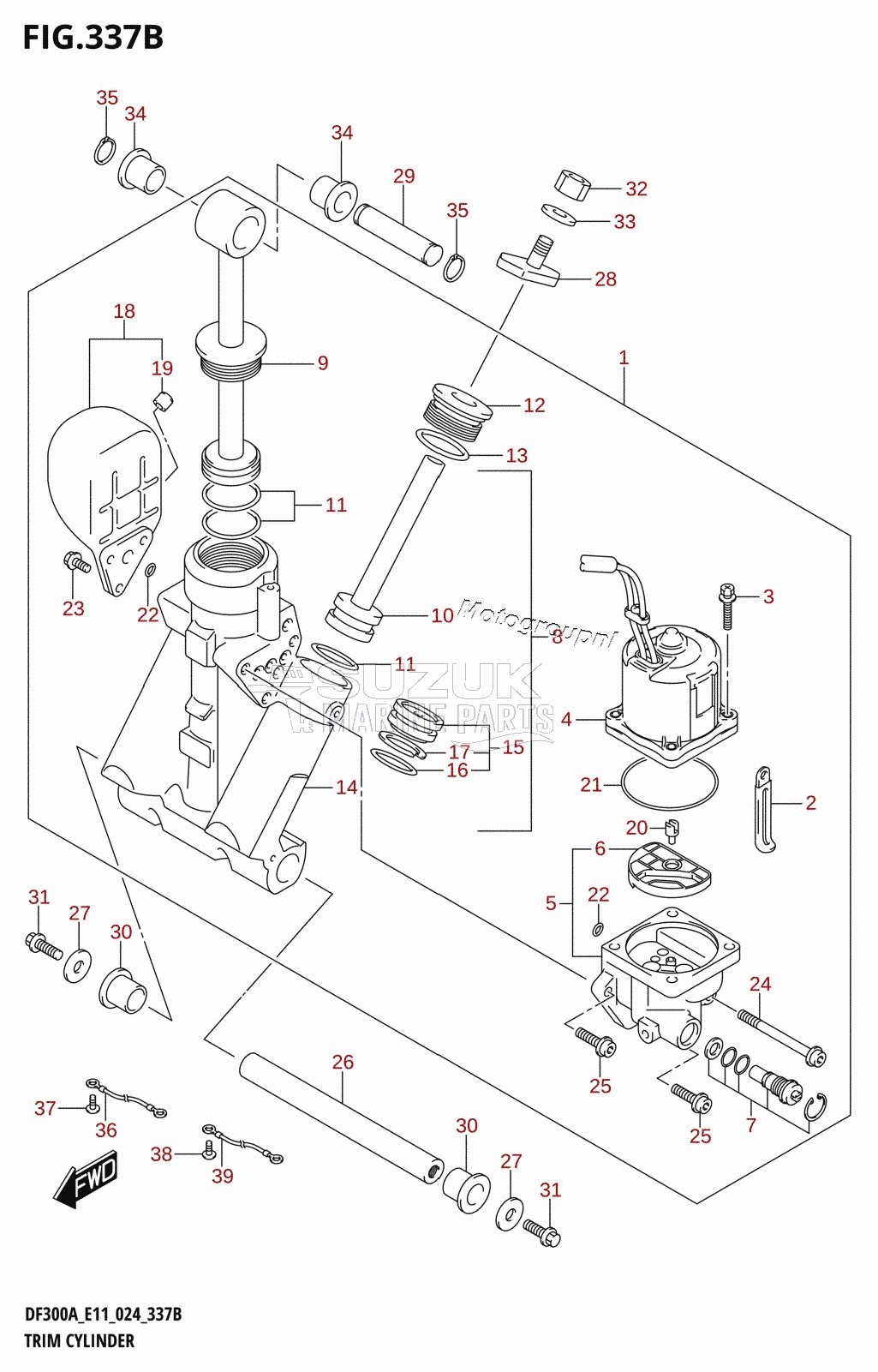 TRIM CYLINDER (L-TRANSOM)