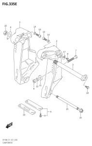 11503Z-140001 (2021) 115hp E11 E40-Gen. Export 1-and 2 (DF115AZ) DF115AZ drawing CLAMP BRACKET (DF140AT:E11,DF140AZ:E11)