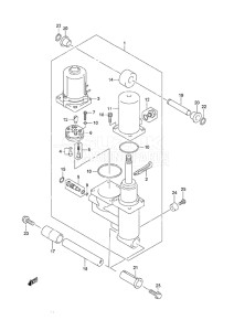 Outboard DF 60A drawing Trim Cylinder High Thrust