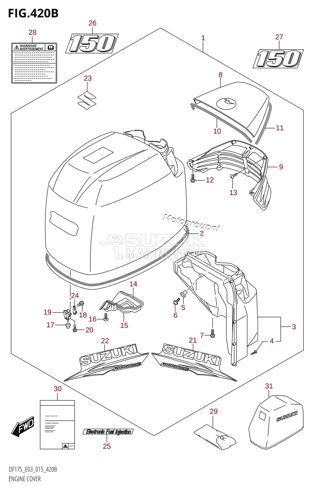 ENGINE COVER (DF150T:E03)