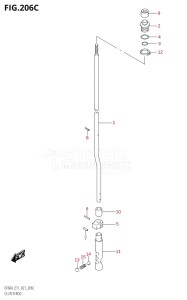 06002F-240001 (2022) 60hp E01 E40 E11-Gen. Export - Costa Rica (DF60AQH  DF60AQH  DF60AT  DF60AT  DF60ATH  DF60ATH) DF60A drawing CLUTCH ROD (DF40AST:E34)