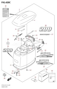 DF250Z From 25003Z-510001 (E01 E40)  2015 drawing ENGINE COVER ((DF200T,DF200Z):E40)