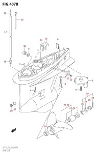 DF175T From 17502F-410001 (E03)  2014 drawing GEAR CASE (DF150TG:E03)