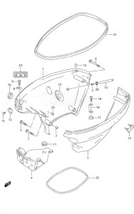 DF 9.9 drawing Side Cover S/N 651001 to 652500