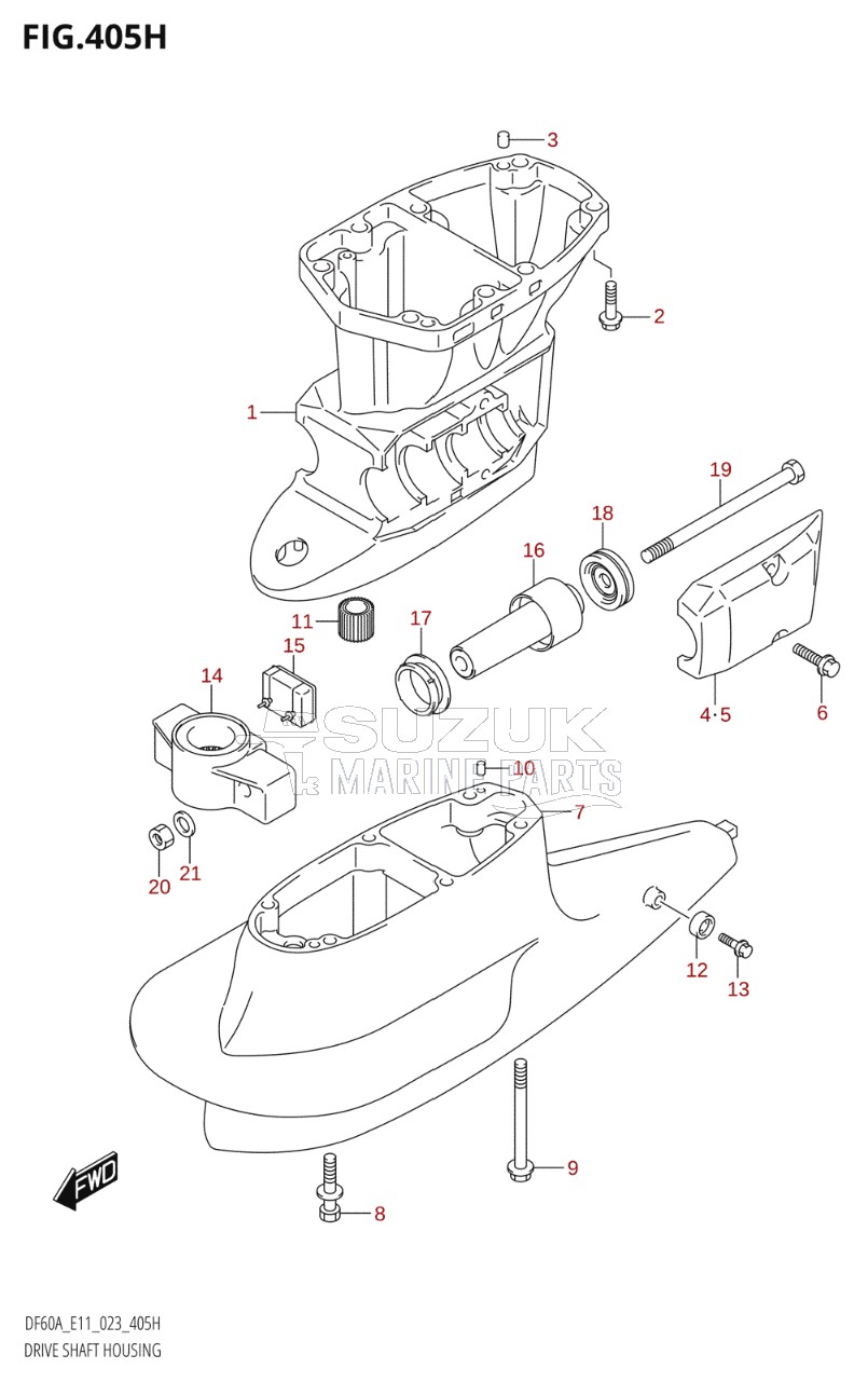 DRIVE SHAFT HOUSING (DF60AVT:(E01,E11),(DF60AVT,DF60AVTH):E40)