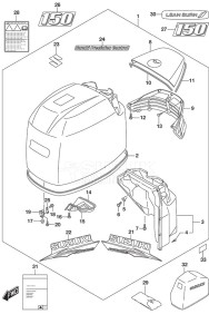 DF 150 drawing Engine Cover (White) (Model: TG/ZG)