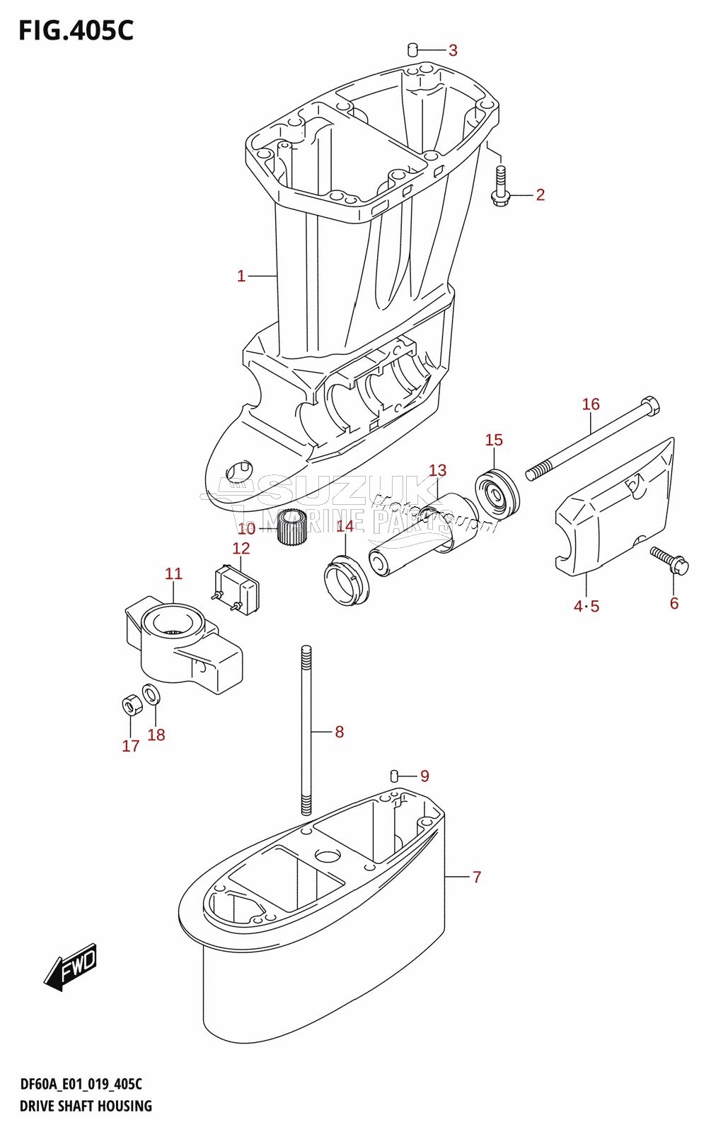 DRIVE SHAFT HOUSING (DF60A:E01)