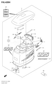 22503Z-210001 (2012) 225hp E01 E40-Gen. Export 1 - Costa Rica (DF225Z) DF225Z drawing ENGINE COVER (DF225Z:E40)