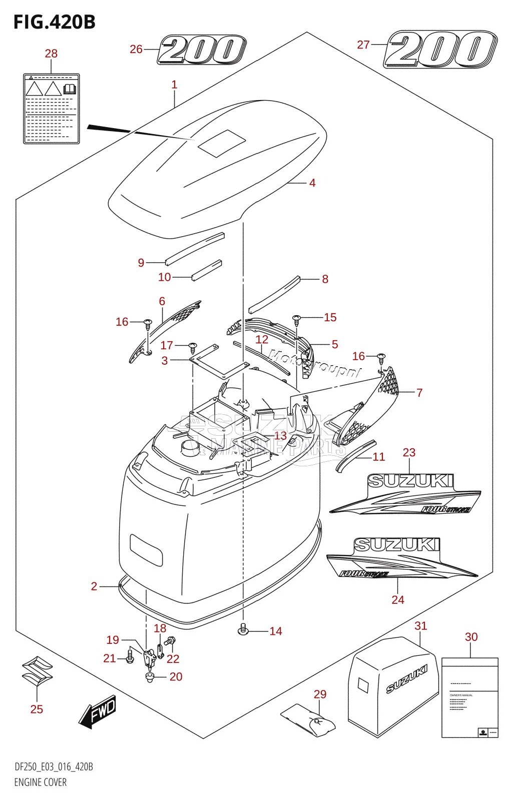 ENGINE COVER (DF200T:E03)