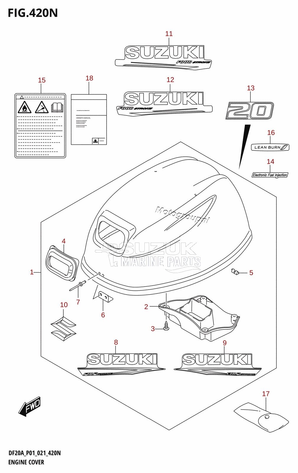 ENGINE COVER ((DF20A:P01,DF20AR):020)