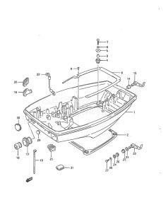 Outboard DT 40 drawing Lower Cover (1986 to 1996)