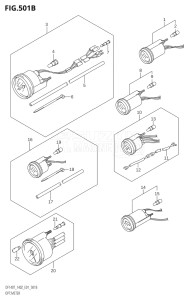 14001Z-251001 (2002) 140hp E01-Gen. Export 1 (DF140ZK2) DF140 drawing OPT:METER (K5,K6,K7)