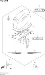 17503P-240001 (2022) 175hp E11-Gen. Export 2 (DF175AP    DF175AP) DF175AP drawing ENGINE COVER (DF200AP:(021,022))