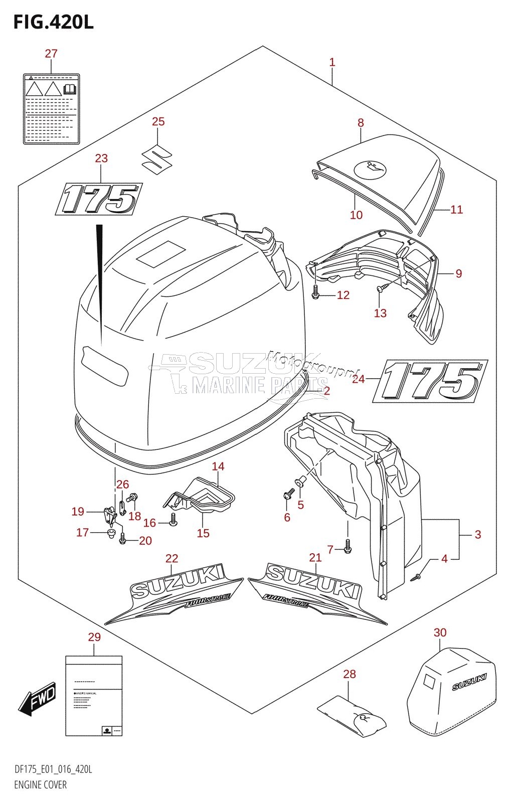 ENGINE COVER (DF175T:E40,DF175Z:E40)