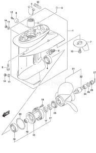 Outboard DF 25A drawing Gear Case Non-Remote Control