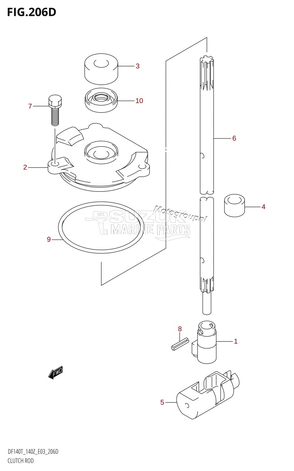 CLUTCH ROD (DF140Z:(K6,K7,K8,K9,K10,011))