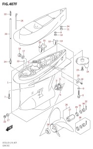 DF250 From 25003F-910001 (E01 E40)  2019 drawing GEAR CASE (DF225Z,DF250Z)