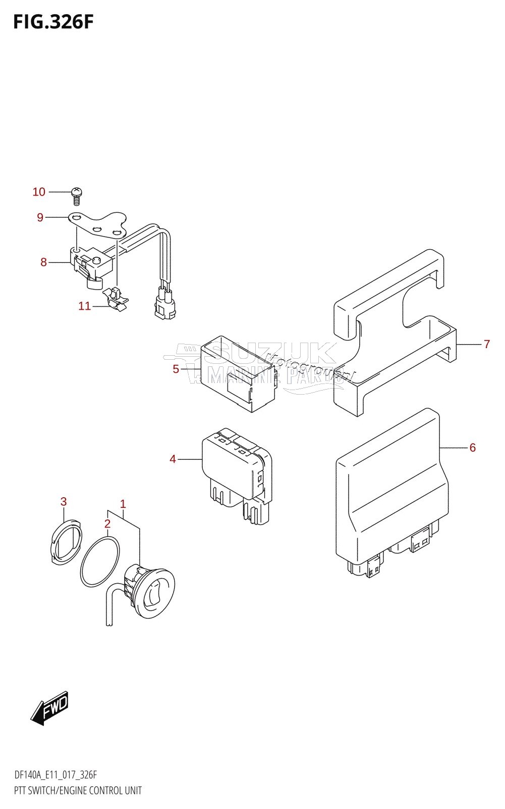 PTT SWITCH /​ ENGINE CONTROL UNIT (DF140AT:E11)