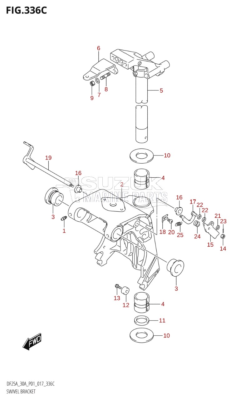 SWIVEL BRACKET (DF25AT:P01)