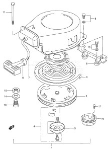 DT4 From 00402-461001 ()  1994 drawing RECOIL STARTER (DT4 /​ J4)