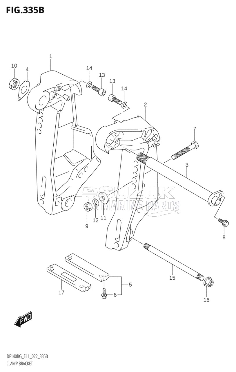 CLAMP BRACKET (DF140BG,DF140BZG)