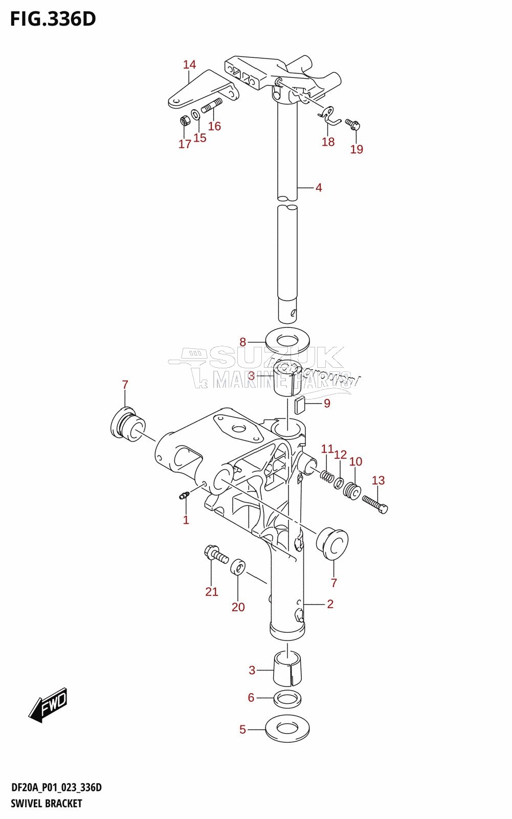 SWIVEL BRACKET (DF9.9BT,DF15AT,DF20AT)