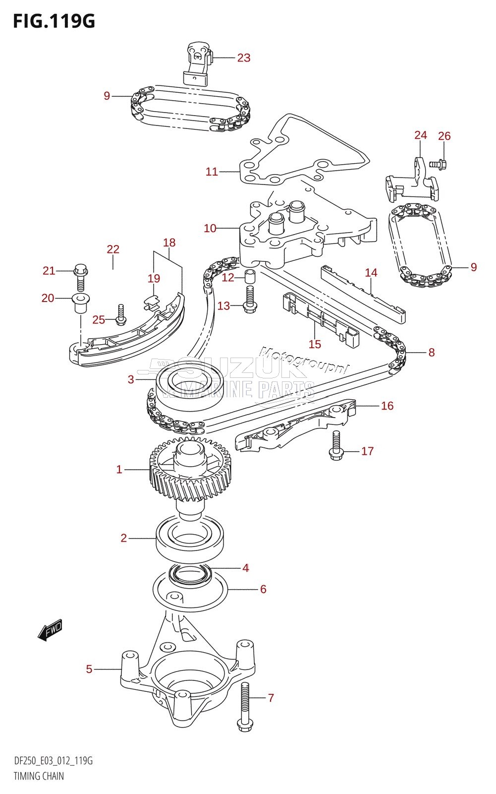 TIMING CHAIN (DF250ST:E03)