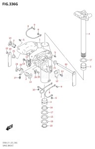 04003F-340001 (2023) 40hp E01 E11-Gen. Export 1-and 2 (DF40A  DF40AQH  DF40AT  DF40ATH) DF40A drawing SWIVEL BRACKET (DF50AVTH,DF60AVTH)