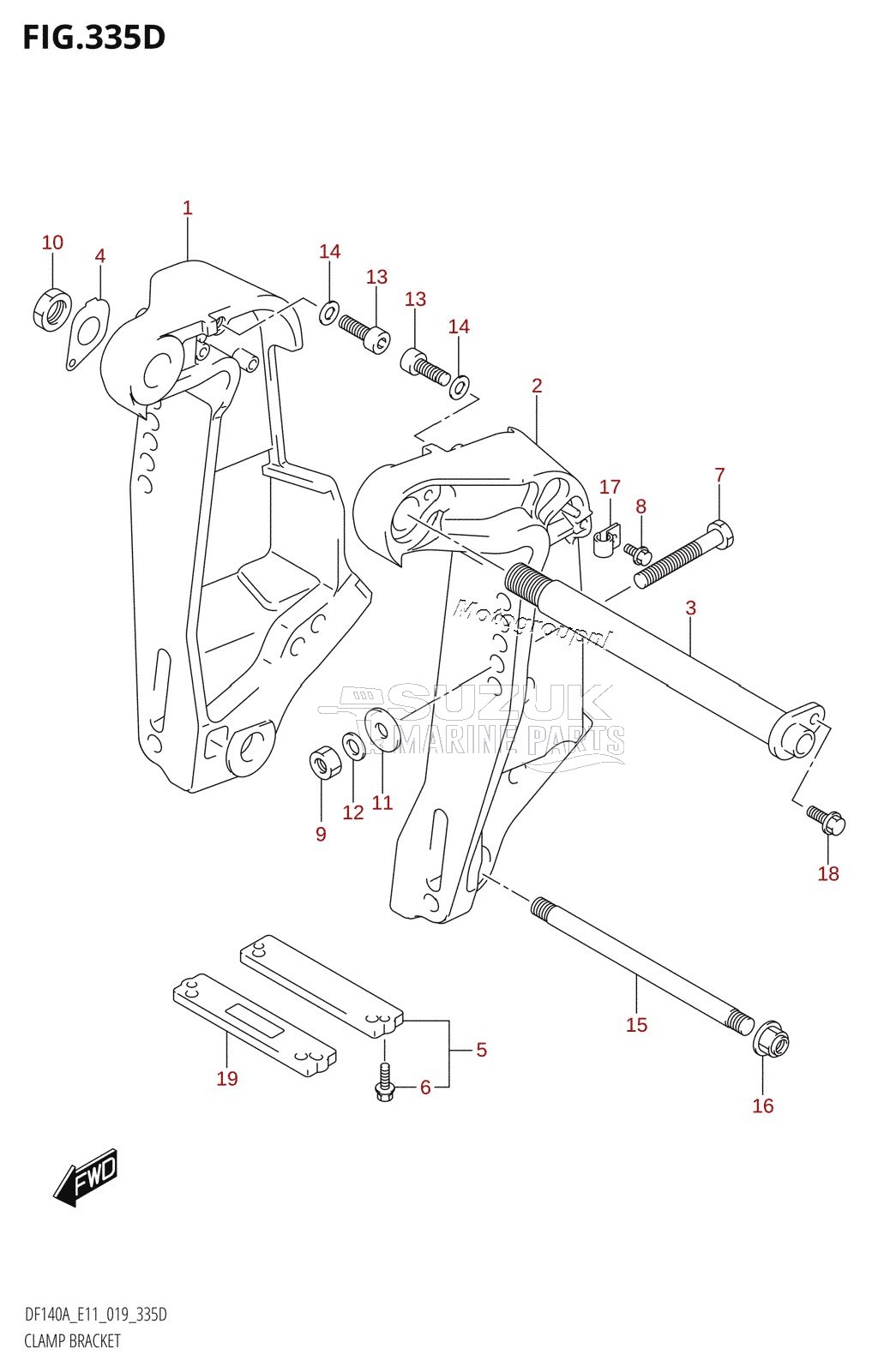 CLAMP BRACKET (DF140AT:E11,DF140AZ:E11)