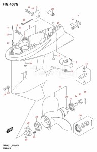 DF40A From 04004F-040001 (E01 E03 E11 E34, USA)  2020 drawing GEAR CASE (DF40ASVT:E34)