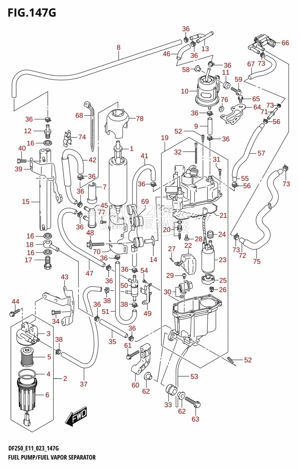 FUEL PUMP /​ FUEL VAPOR SEPARATOR (E40:(022,023))