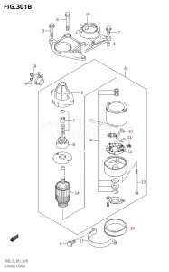 DF70 From 07001F-861001 (E03)  1998 drawing STARTING MOTOR (K1,K2,K3,K4,K5,K6,K7,K8,K9)