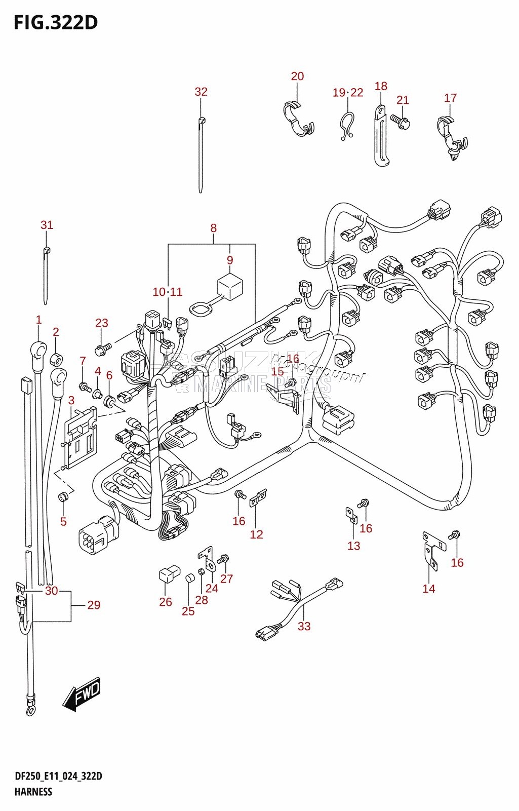 HARNESS (DF250T,DF250Z)