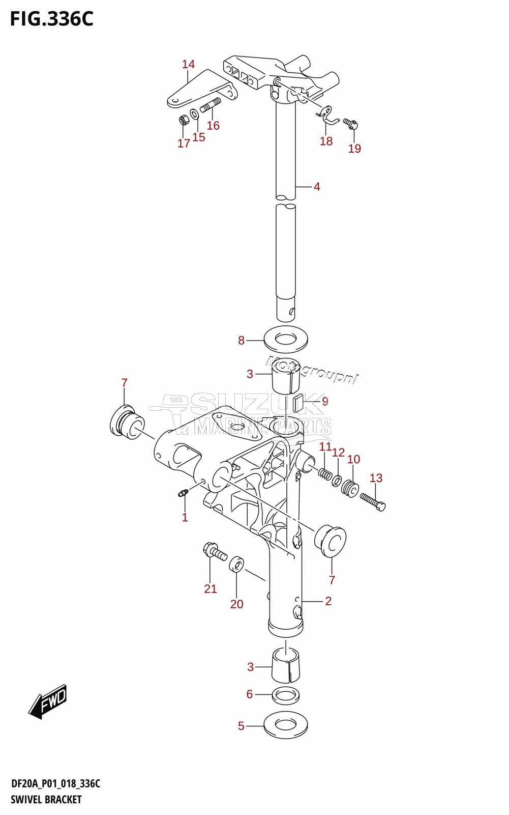 SWIVEL BRACKET (DF9.9BT,DF15AT,DF20AT)