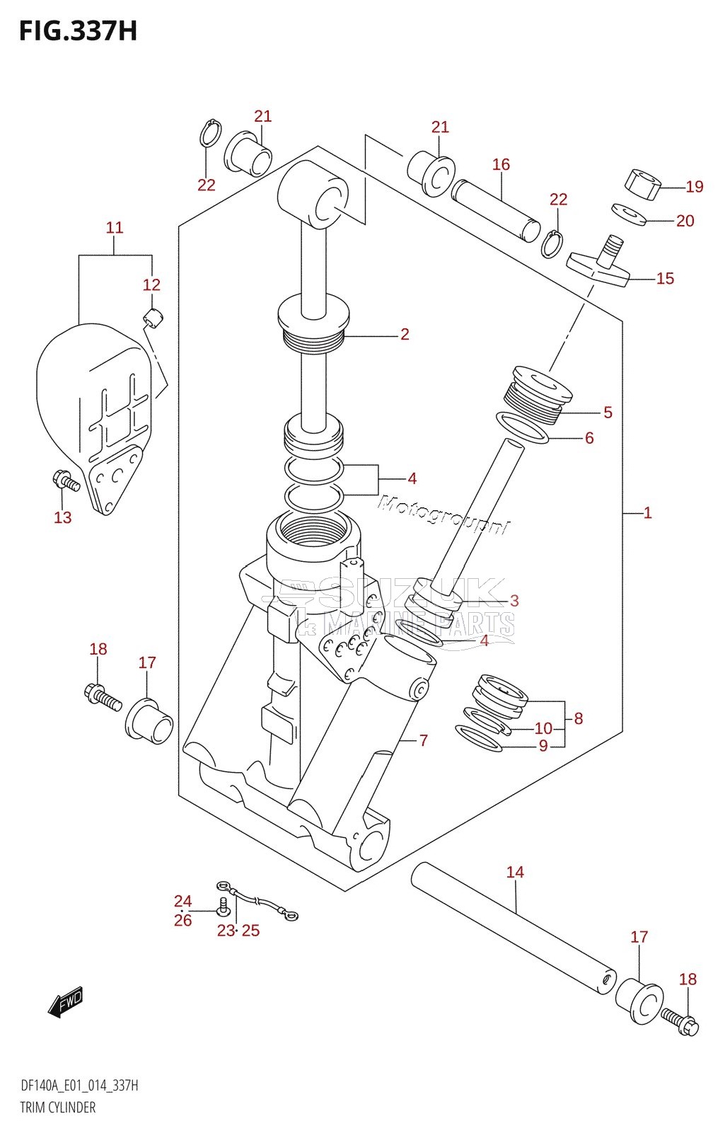 TRIM CYLINDER (DF140AT:E40)