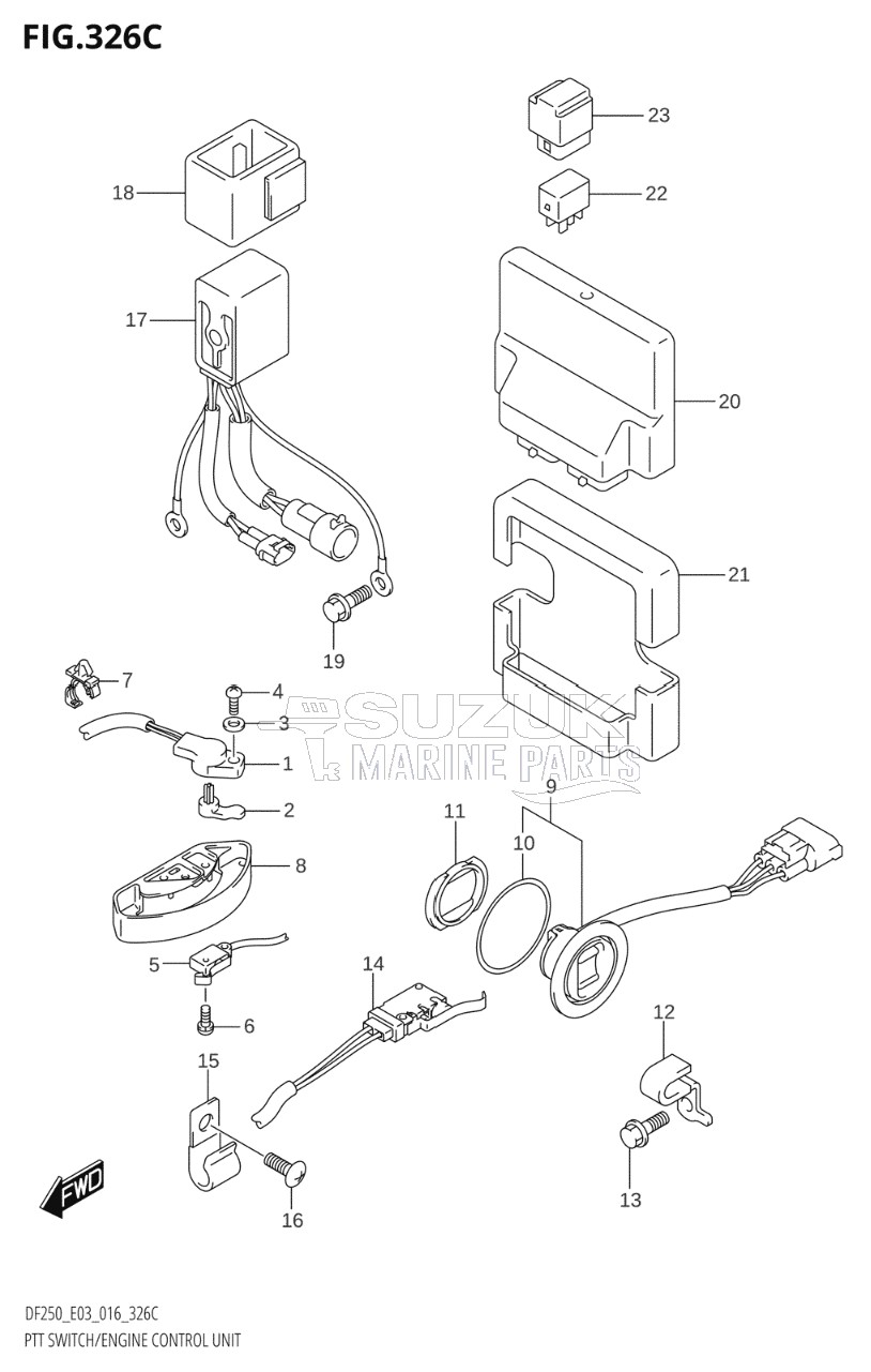 PTT SWITCH / ENGINE CONTROL UNIT (DF225T:E03)