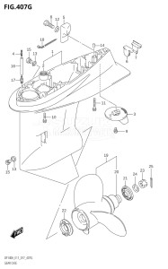 11503Z-710001 (2017) 115hp E11 E40-Gen. Export 1-and 2 (DF115AZ) DF115AZ drawing GEAR CASE (DF140AT:E40)