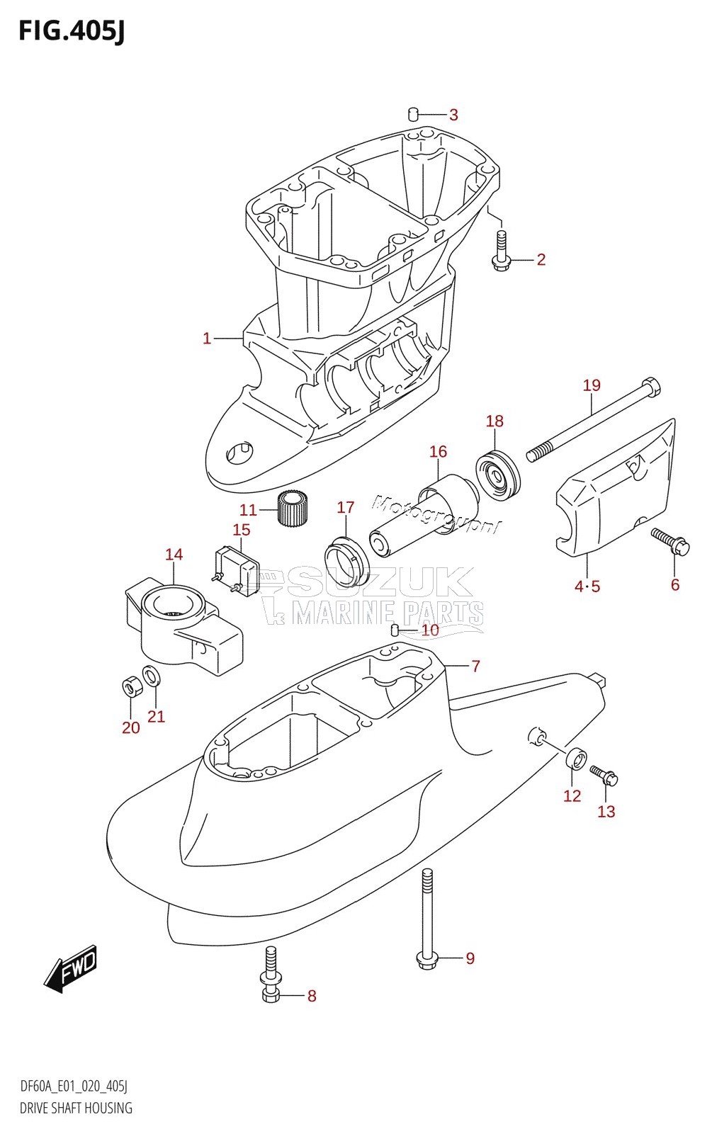 DRIVE SHAFT HOUSING (DF60AVT:E01,DF60AVT:E40)