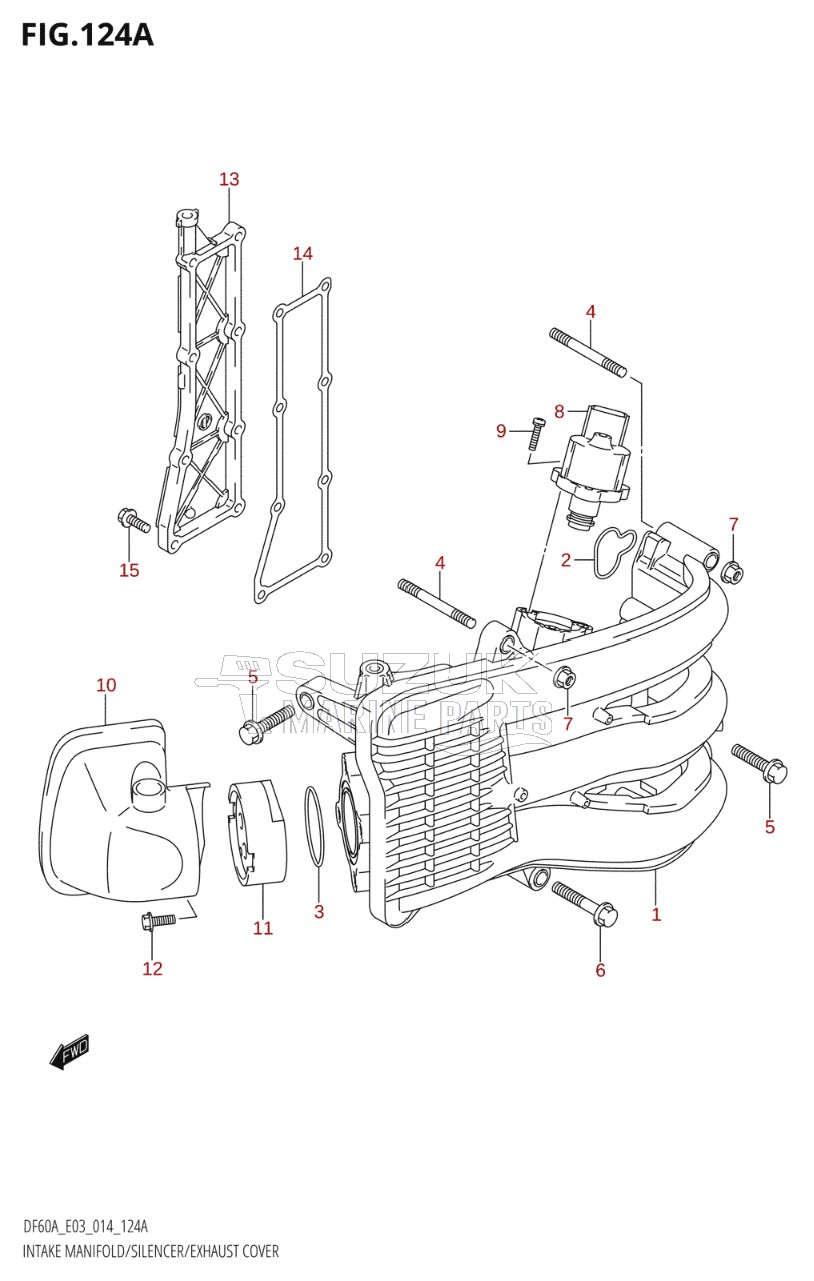 INTAKE MANIFOLD / SILENCER / EXHAUST COVER (DF40A)