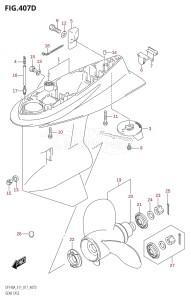 DF140A From 14003F-710001 (E11 E40)  2017 drawing GEAR CASE (DF115AZ:E11)