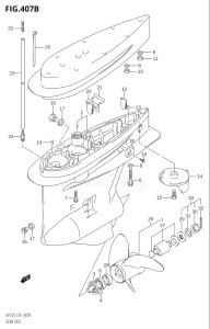 22501F-680001 (2006) 225hp E01 E40-Gen. Export 1 - Costa Rica (DF225TK6  DF225WTK6) DF225T drawing GEAR CASE (DF200Z,DF200WZ,DF225Z,DF225WZ,DF250Z)