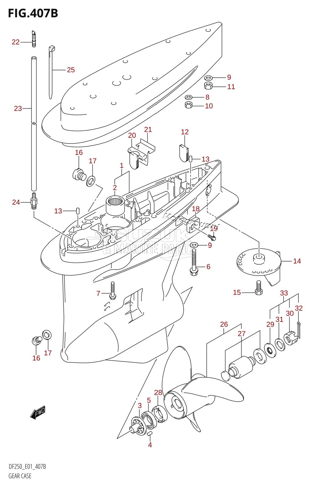 GEAR CASE (DF200Z,DF200WZ,DF225Z,DF225WZ,DF250Z)