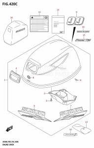 DF15A From 01504F-510001 (P03)  2015 drawing ENGINE COVER (DF9.9BT:P03)