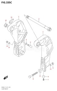 06002F-240001 (2022) 60hp E01 E40 E11-Gen. Export - Costa Rica (DF60AQH  DF60AQH  DF60AT  DF60AT  DF60ATH  DF60ATH) DF60A drawing CLAMP BRACKET (DF40ATH,DF50ATH)