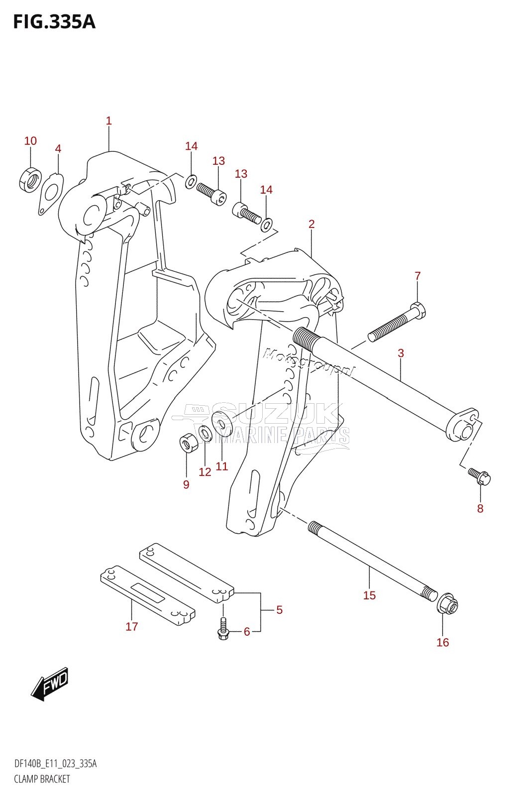 CLAMP BRACKET (DF140BT,DF140BZ)