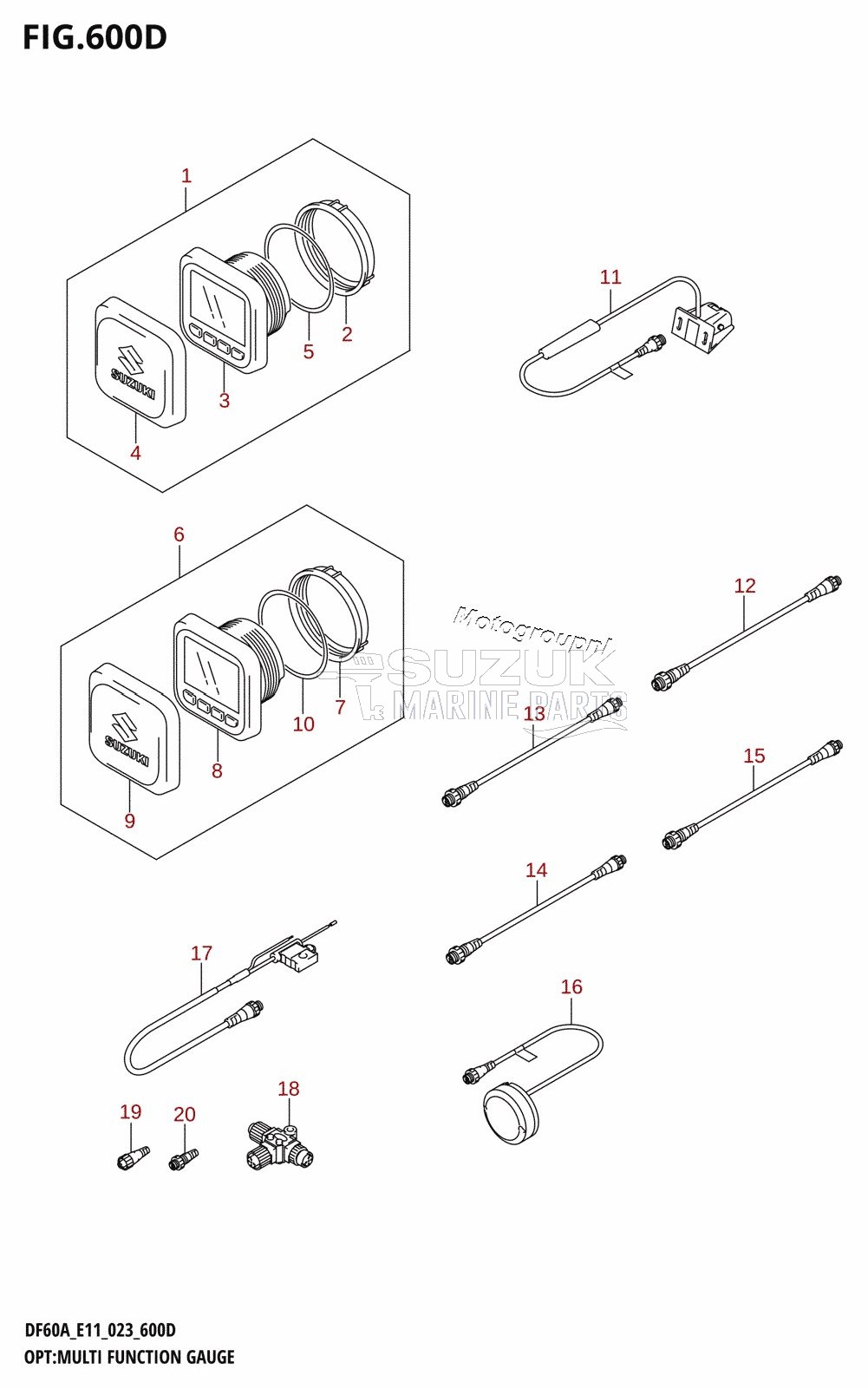 OPT:MULTI FUNCTION GAUGE ((DF40AQH,DF40ATH,DF50ATH,DF60AQH,DF60ATH,DF50AVT,DF60AVTH):(022,023))