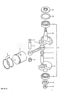 DT4 From 00402-718001 ()  1987 drawing CRANKSHAFT