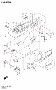 DF250 From 25003F-140001 (E11 E40)  2021 drawing GEAR CASE (DF250ST:023)