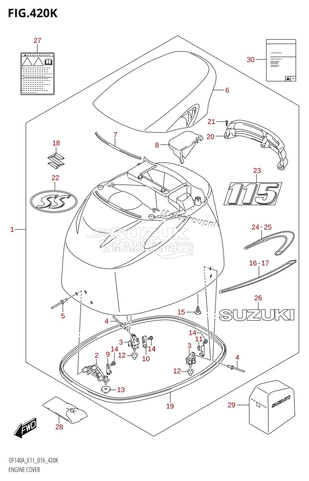 ENGINE COVER (DF115AST:E03)